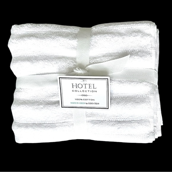 Hotel Collection 2 Pc Hand Towels Bathroom 100% Cotton SUSTAINABLY MADE … - Picture 1 of 6
